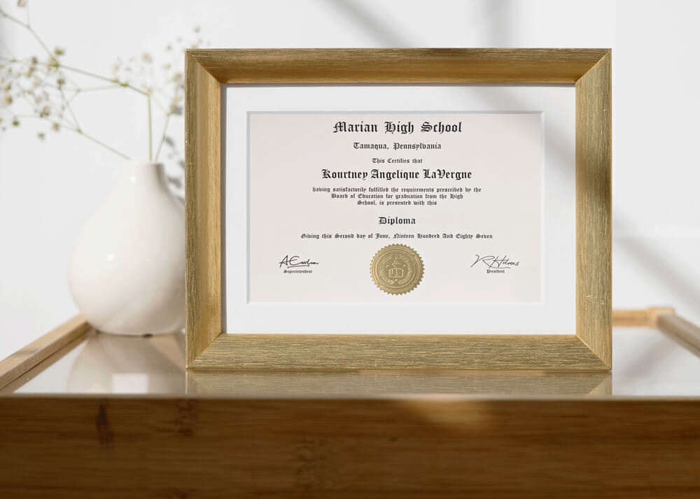 ValidGrad Framed example of diploma 2